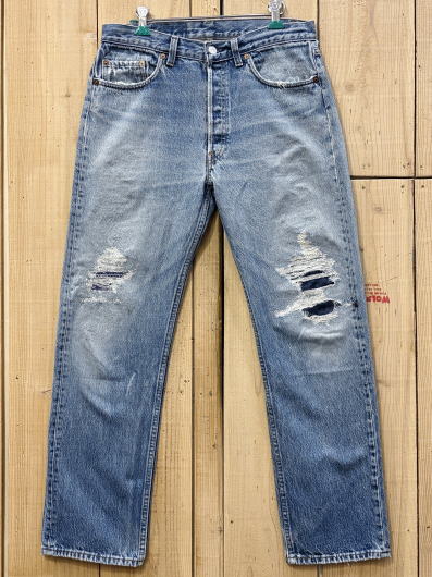 Rakuten - 【中古】リーバイス501 古着 リペアカスタム 80S ハチマル LEVIS501 MADE IN USA W32×L29 米国製