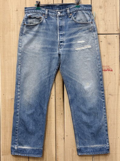 【中古】激ヒゲ リーバイス501 古着 LEVIS501 ハチマル 80S スタンプパッチ MADE IN USA W34×L27 米国製