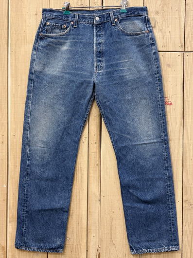 【中古】美品 激ヒゲ リーバイス501 古着 LEVIS501 90S MADE IN USA W37×L31 米国製