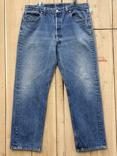 【中古】ヒゲ リーバイス501 古着 LEVIS501 オールド90S MADE IN USA W38×L29 米国製