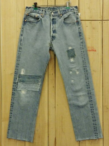 リーバイス501 古着 LEVIS501 リペア加工 ダメージカスタム MADE IN USA W32×L30 ダメージジーンズ【中古】 リーバイス501 古着 LEVIS501 リペア加工 ダメージカスタム MADE IN USA W32×L30 ダメージジーンズ【中古】