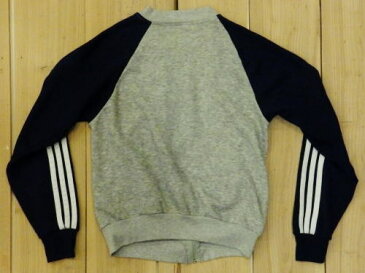 【中古】アディダス 古着 ジャージ ADIDAS MADE IN USA トラックジャケット M 80S グレイ×ネイビー