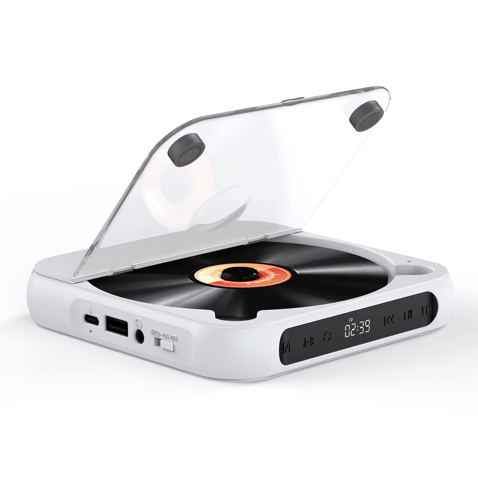 【期間限定ポイント10倍】CDプレーヤー ポータブル Blue5.3 1200mAh充電池 CDプレイヤー 多機能 CD/USB..