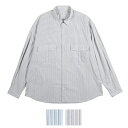 ポータークラシック Porter Classic【正規販売店】ロールアップストライプシャツ ロゴブラック ROLL UP STRIPE SHIRT (ROLL ...