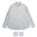 楽天リシュポータークラシック Porter Classic【正規販売店】ロールアップストライプシャツ ロゴブラック ROLL UP STRIPE SHIRT （ROLL UP LOGO BLACK） PC-016-2212