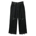 JieDa(ジエダ) DAMAGE LOOSE FIT DENIM ダメージルーズフィットデニム Jie-STD-PT17-USED-BK