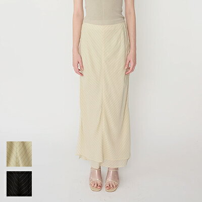 JANE SMITH(ジェーンスミス) WASHED CUPRO STRIPE LONG SKIRT ウォッシュドキュプラストライプ長袖スカート 24SSK-#306L