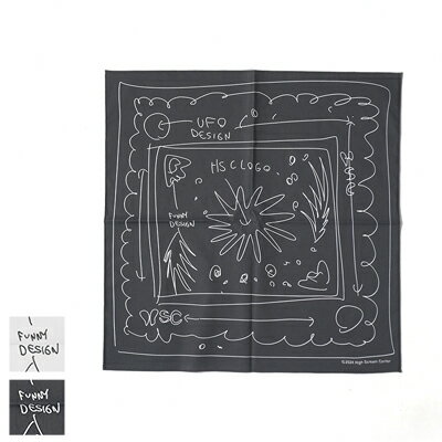 High Scream Center(ハイスクリームセンター) ROUGH SKETCH BANDANA ラフスケッチバンダナ HSC24FW-AC06