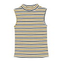 style zampa for the holidaysスタイルザンパフォーザホリデイ マルチボーダーリブハイネックノースリーブカットソー(4)