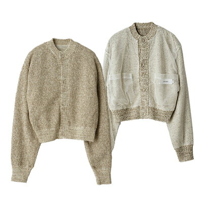 JANE SMITH(ジェーンスミス) 5G REVERSIBLE TULE SNAP CARDIGAN リバーシブルトゥーレスナップカーディガン 24SKN-#249L