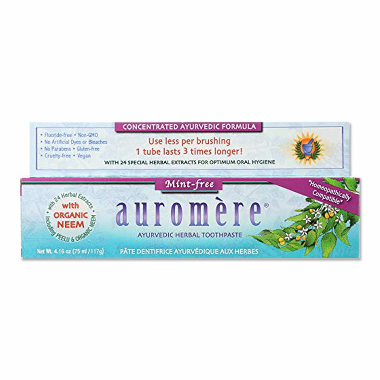 オーロメア アーユルヴェーダ ハーバル歯磨き粉 ミントフリー 117g auromere Herbal Tooth Paste Mint Free 4.16 oz