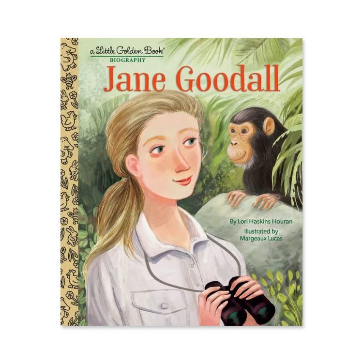 【洋書】ジェーン・グドール [ロリ・ハスキンス・ホーラン / デザイン：マルジョー・ルーカス］Jane Goodall: A Little Golden Book Biography [Lori Haskins Houran, Margeaux Lucas (Illustrator)] リトルゴールデンブック