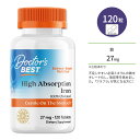 ドクターズベスト 鉄 27mg フェロケル配合 120粒 タブレット Doctor's Best High Absorption Iron with Ferrochel 120 Tablets サプリメント 高吸収 健康 健康サポート フラフラ クラクラ