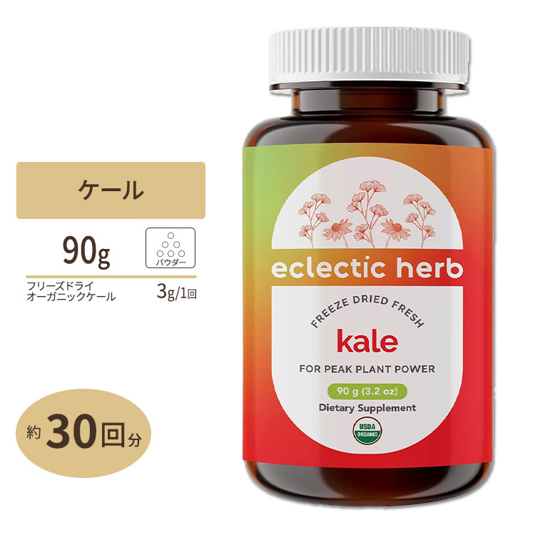 エクレクティック ケール フレッシュフリーズドライ 粉末パウダー 90g Kale Powder 3.2oz Eclectic Institute 青汁 野菜 美容 野菜の王様 食物繊維 ミネラル