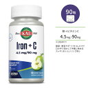 カル 鉄＋ビタミンC 90粒 チュアブル リンゴ味 KAL Iron + C ActivMelt Instant Dissolve Tablets フラフラ クラクラ ミネラル 美容 健康 バランス