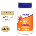 ナウフーズ ビタミンD3 サプリメント 5000IU 120粒 チュアブル ミントフレーバー NOW Foods Vitamin D-3 Chewable