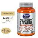 【最大2000円OFFクーポン】NOW Foods クレアルカリン クレアチン 120粒 カプセル ナウフーズ Kre-Alkalyn Creatine 120Capsules
