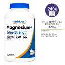 ニュートリコスト マグネシウムプラス エクストラストレングス カプセル 420mg 240粒 Nutricost Magnesium Glycinate Capsules グリシン酸マグネシウム 酸化マグネシウム