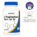 ニュートリコスト L-トリプトファン 500mg 120粒 カプセル Nutricost L-Tryptophan Capsules アミノ酸 セロトニン メラトニン リラックスサポート 爽やかな朝