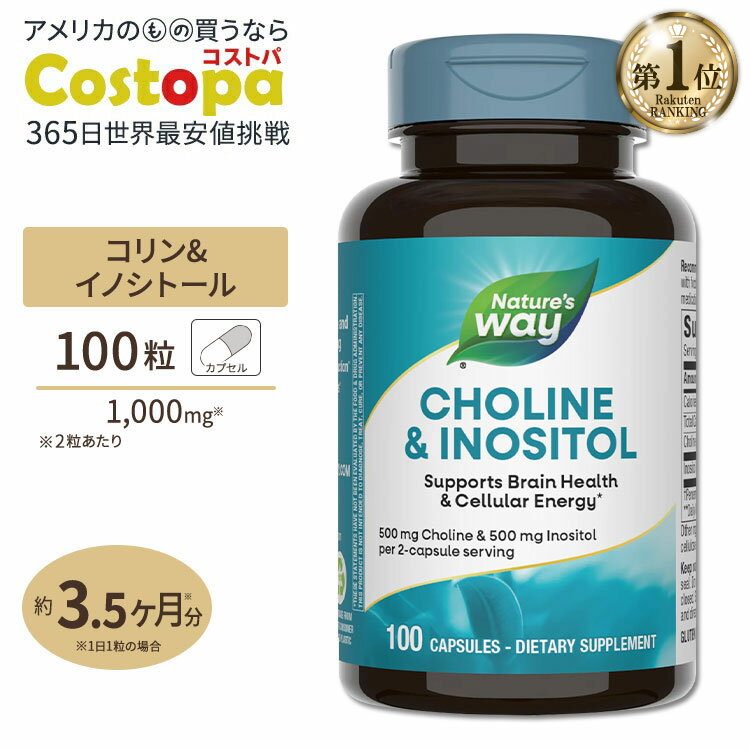 ネイチャーズウェイ コリン&イノシトール 500mg 100粒 Nature's Way Choline & Inositol 500mg サプリ ビタミンB群 ダイエット 1