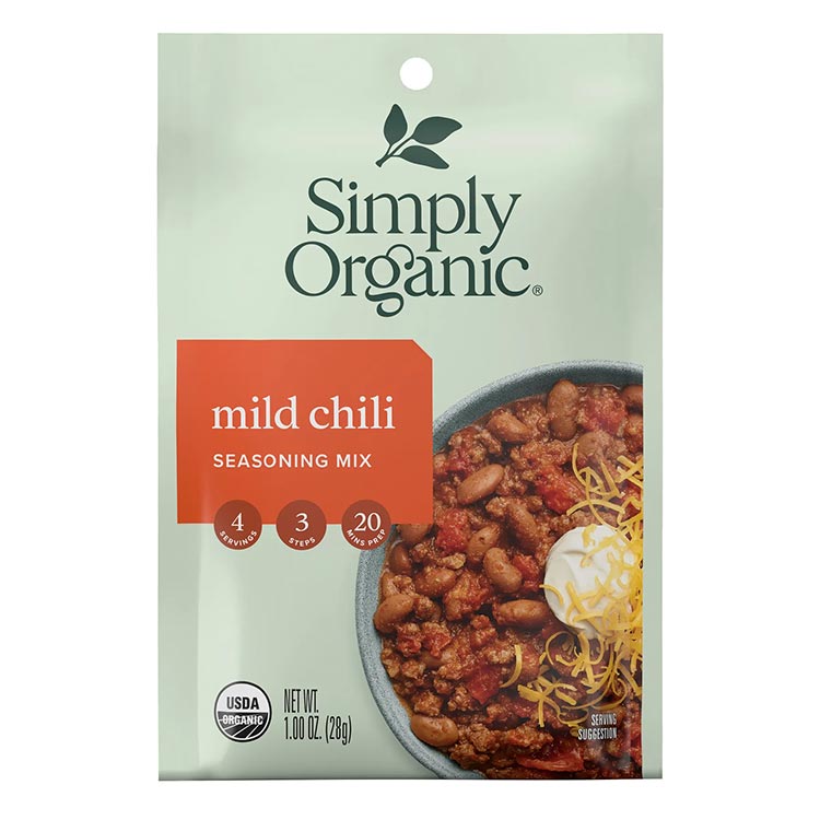 Simply Organic Mild Chili Seasoning Mix 1.0 oz.i28gjVv[I[KjbN }Ch` V[YjO~bNX 28g