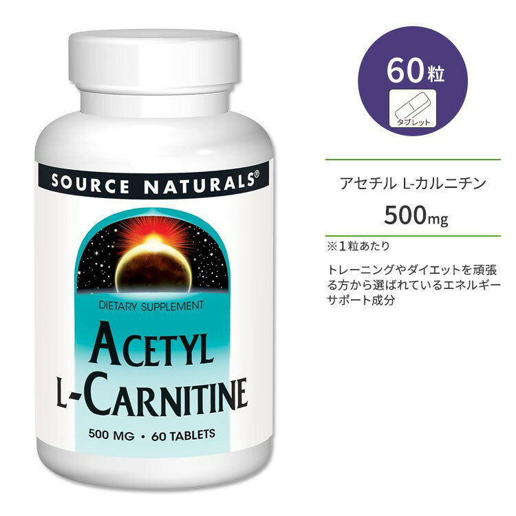 ʥ륺  L-˥ 500mg 60γ ֥å Source Naturals Acetyl L-Carnitine ץ ߥλ  ˥ åȥݡ ȥ졼˥