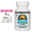 Source Naturals メチルコバラミン (ビタミンB12) ファストメルト 5mg 60粒 トローチ Methyl Cobalamin Vitamin B-12 Fast Melt 5mg 60tablets