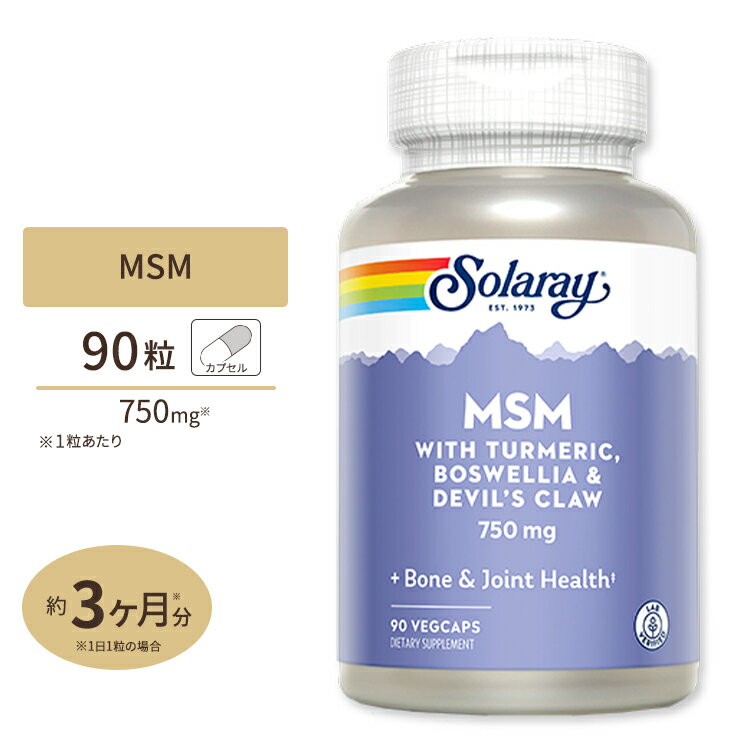 ソラレー MSM 750mg ベジタブルカプセル 90粒 Solaray MSM VegCaps