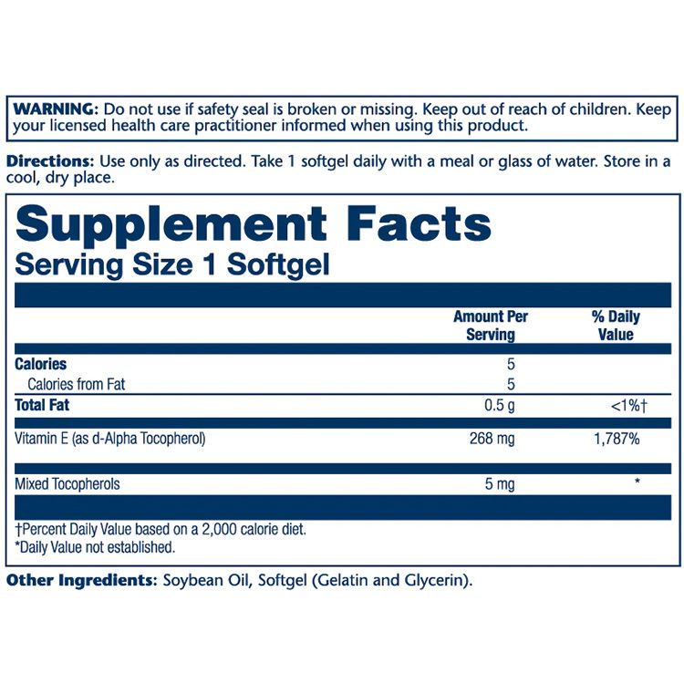 ソラレー ビタミンE ミックストコフェロール 268mg ソフトジェル 50粒 Solaray Vitamin E, Mixed Tocopherols 268mg 混合トコフェロール 3