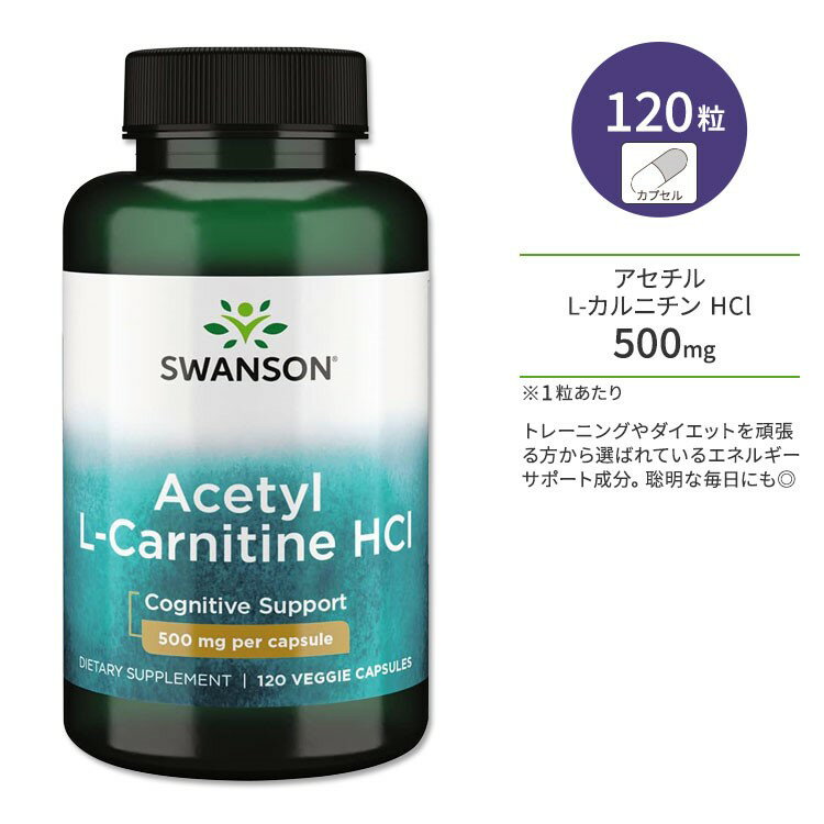 󥽥  L-˥ HCI 500mg 120γ ٥ץ Swanson Acetyl L-Carnitine HCl ץ ߥλ  ݡ  åȥݡ ư ȥ졼˥ ܥǥ