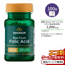スワンソン リアルフード 葉酸 1,000mcg サプリメント ベジカプセル 100粒 Swanson Real Food Folic Acid プレママ 赤ち...