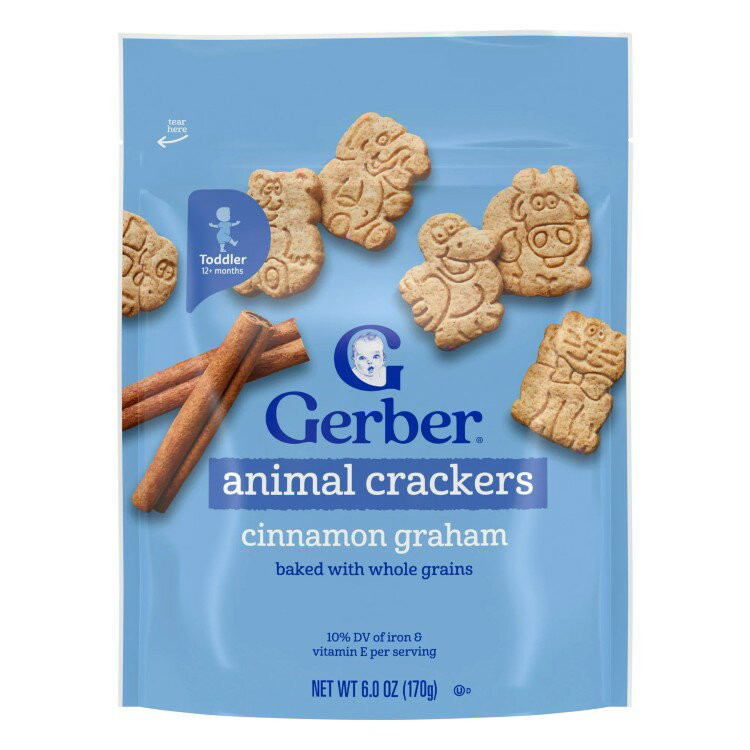 【アメリカウォルマート品】ガーバー ベビースナック シナモングラハム アニマルクラッカー 170g Gerbe..