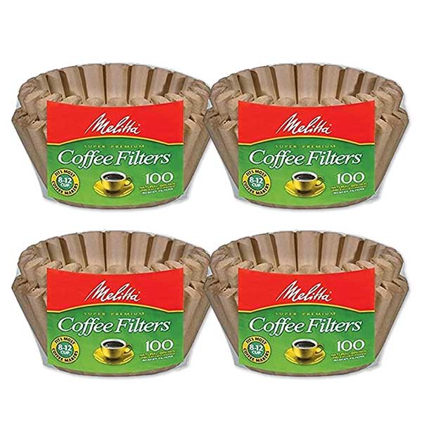 [4個セット] メリタ コーヒーフィルター バスケット型 ナチュラルブラウン 8〜12カップ用 100枚入り Melitta Basket Coffee Filters Natural Brown [海外直送] アメリカ版 米国