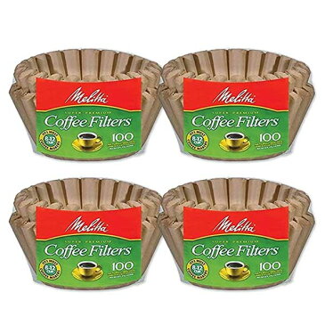 [4個セット] メリタ コーヒーフィルター バスケット型 ナチュラルブラウン 8〜12カップ用 100枚入り Melitta Basket Coffee Filters Natural Brown [海外直送] アメリカ版 米国