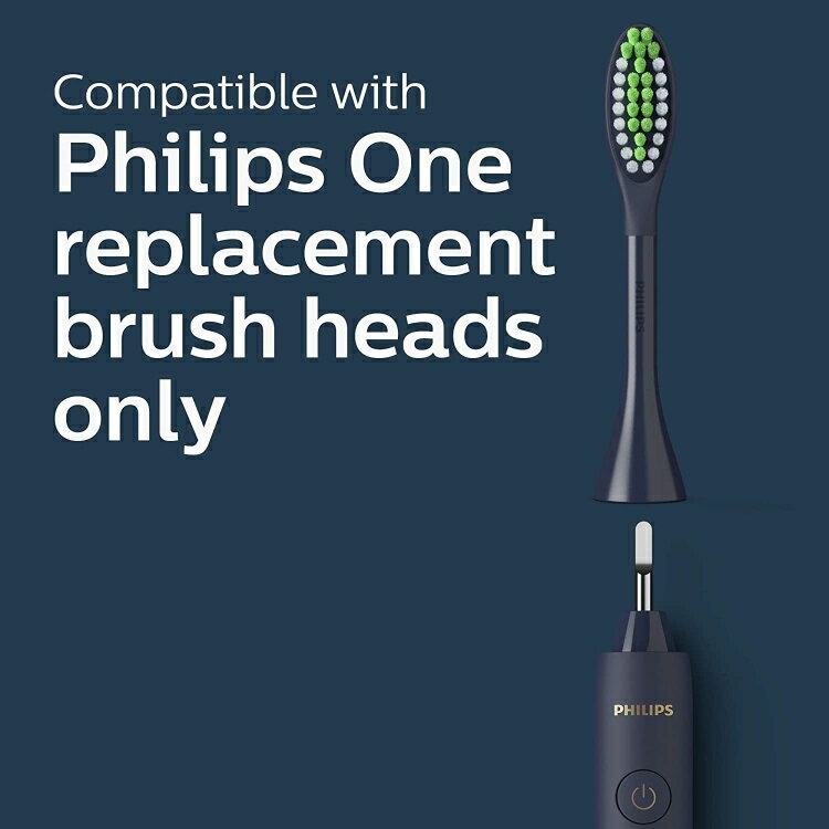 フィリップス 電動歯ブラシ 大人用 ネイビー ソフト Philips One by Sonicare Battery Toothbrush Midnight Navy Blue