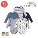 ハドソンベビー コットン ベビー服 ロンパース 長袖 5枚セット 3-6ヶ月用 ベーシック スポーツ Hudson Baby Cotton Long-Sleeve Basic Sports 5-pack こども服 男の子