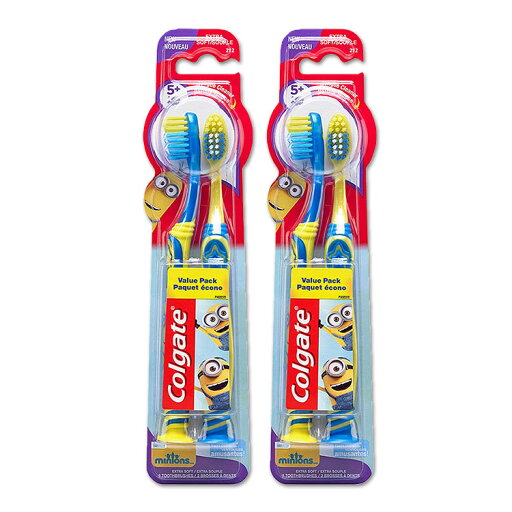 コルゲート 子供用 歯ブラシ エクストラソフト ミニオン 4本入り 5歳以上 Colgate Kids Toothbrush with Extra Soft Bristles コルゲート 子供用 歯ブラシ エクストラソフト ミニオン 4本入り 5歳以上 Colgate Kids Toothbrush with Extra Soft Bristles
