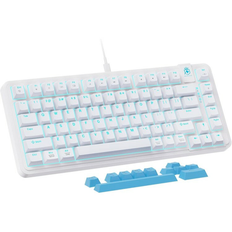 ロイヤルアックス 75% 有線メカニカル ゲーミング キーボード 赤軸 ホワイト ROYALAXE 75% Mechanical Gaming Keyboard【お取り寄せ商品】【合わせて買いたい】