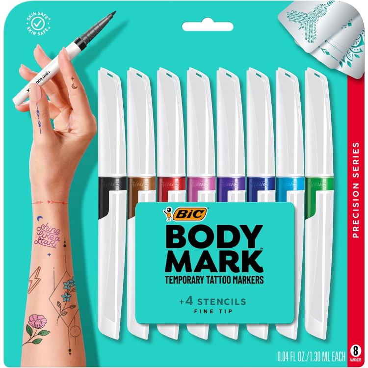【まとめ買いクーポン 3日20時-11日2時】ビック ボディマーク テンポラリタトゥーマーカー 8色セット BIC BodyMark Temporary Tattoo Markers 【お取り寄せ商品】【合わせて買いたい】
