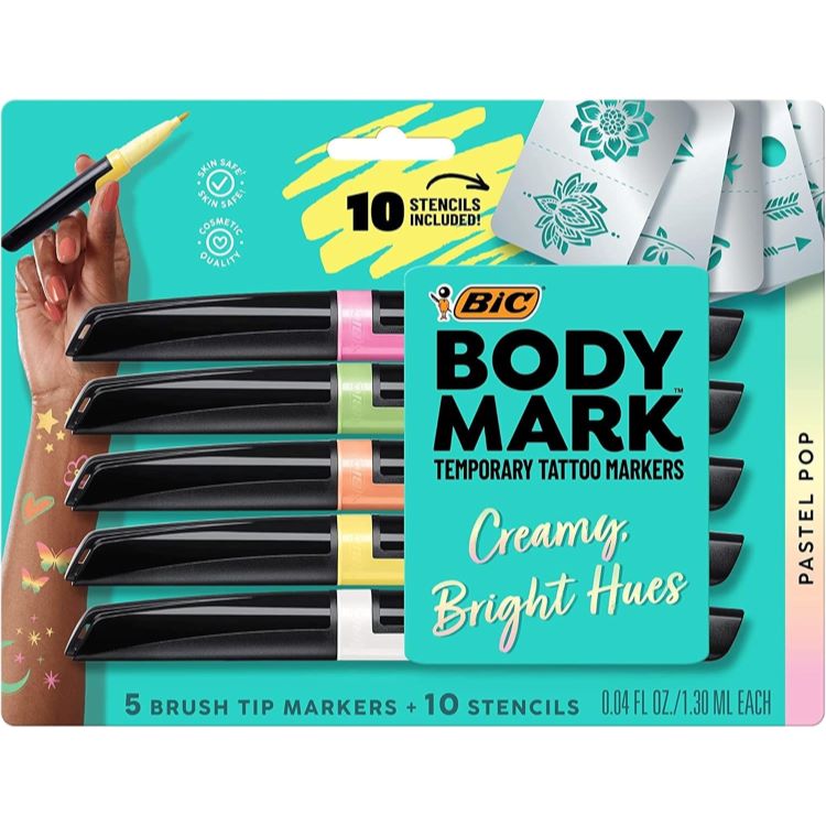 ビック ボディマーク ボディアートマーカー パステルポップ 5色セット BIC BodyMark Body Art Markers, Pastel Pop, Flexible Brush Tip, 5-Count 【お取り寄せ商品】【合わせて買いたい】