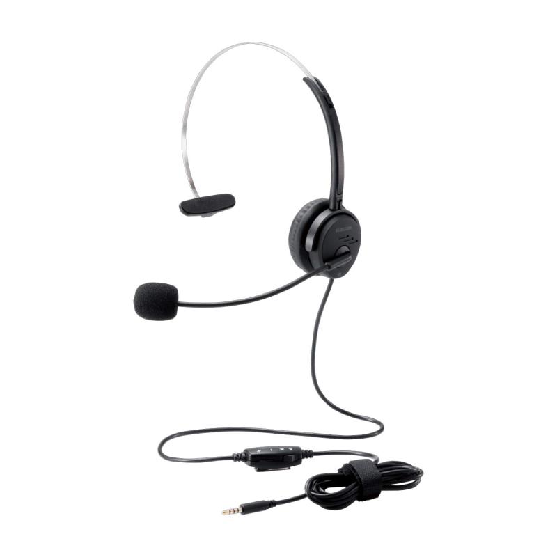Other - エレコム(ELECOM) ヘッドセット 4極ミニプラグ オーバーヘッド 有線 片耳 変換ケーブル付 30mmドライバ ブラック HS-HP29TBK