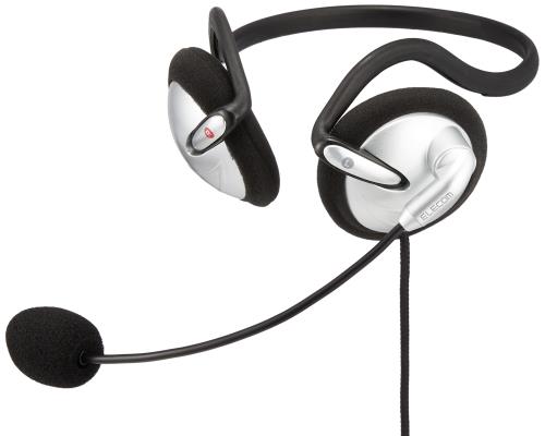 エレコム ヘッドセット マイク 両耳 ネックバンド 1.8m HS-NB05SV