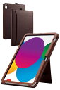 エレコム iPad 10.9 第10世代 (2022年) ケース カバー フラップケース スタンド付き ソフトレザー素材 オートスリープ/ウェイク対応 ブラウン TB-A22RPLFP2BR