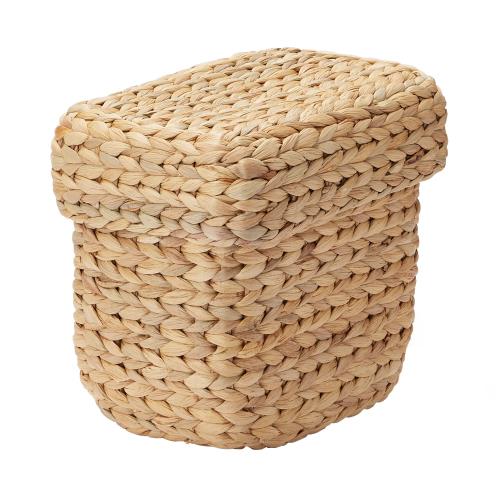 無印良品 長方形バスケット 大 幅20×奥行26×高さ25cm ウォーターヒヤシンス フタ付 ハーフ 12361084のサムネイル