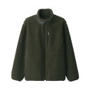無印良品 紳士 ボアフリースジャケット メンズ AB1MWA4A ダークグリーン 紳士M