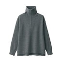 無印良品 婦人 洗えるミラノリブ編みハーフジップセーター レディース BA1OZA4A ダークグレー 婦人M