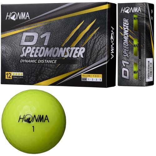 【3ダースセット】ホンマ ゴルフ ボール D1 SPEED MONSTER スピードモンスター 3ダース 36球入り BT2003 本間 HONMA_イエロー_3ダースセット
