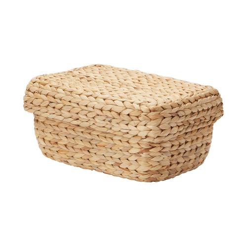 無印良品 長方形バスケット 中 幅37×奥行26×高さ17cm ウォーターヒヤシンス フタ付 12057826のサムネイル