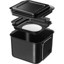 和平フレイズ 小さい オイルポット 0.8L 蓋付 鉄 ふっ素樹脂加工 四角い 漉しアミ付 油 再利用 ポコフリット RD-0097