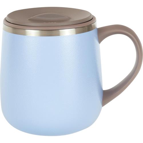 和平フレイズ 蓋付 マグカップ オフィスマグ 350ml ブルー 保温 保冷 真空断熱 RH-1678